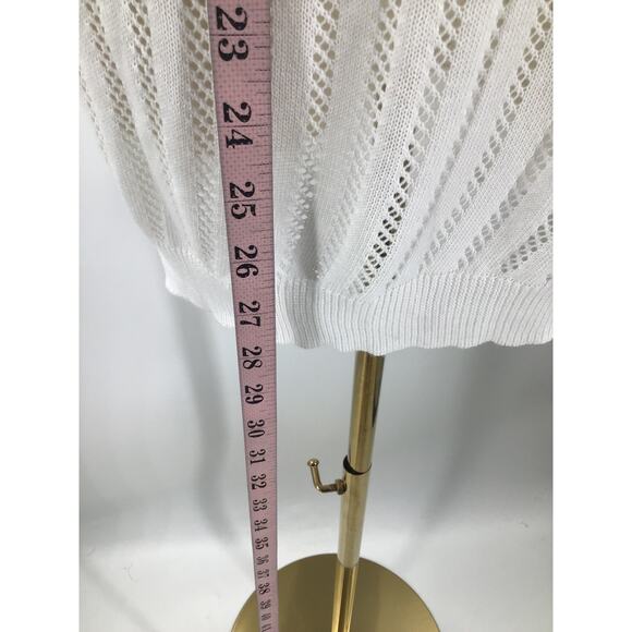 BLOOMCHIC 14-16 1X Plus White Round Neck Long Sleeve Kinit Top Sweater NWT b150 - Picture 3 of 6